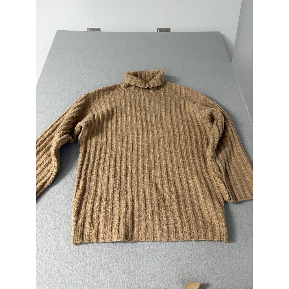 Universal Thread Turtleneck Sweater Womens XS Tan Mock Neck Pullover Ribbed